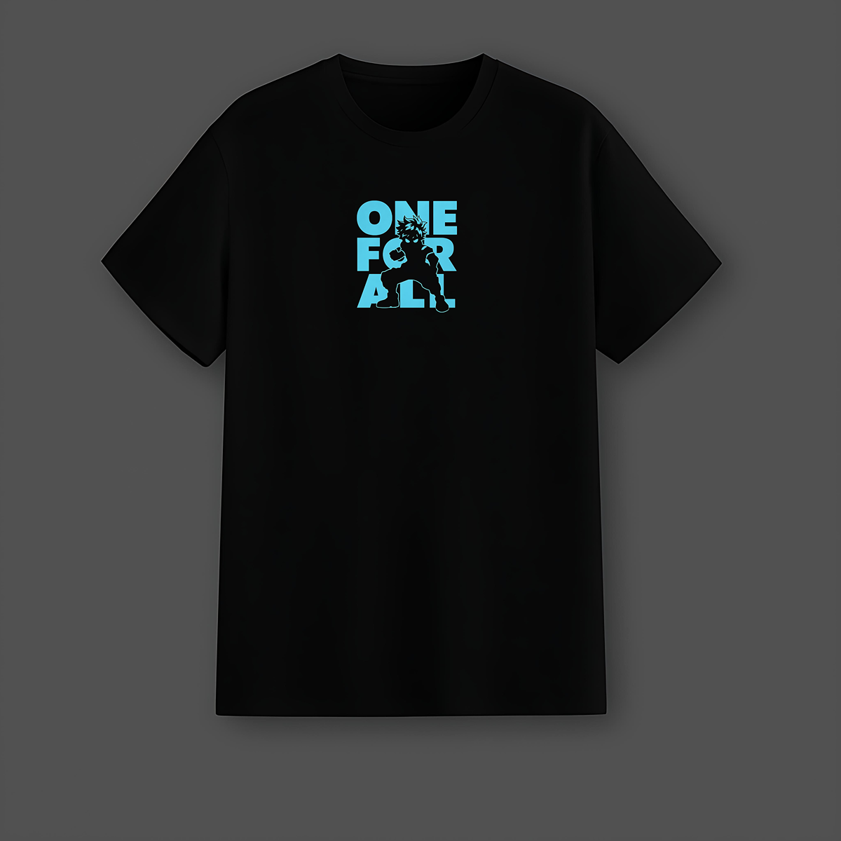 Izuku Midoriya (Deku) Lightning Charge – Regular Fit Black T-Shirt